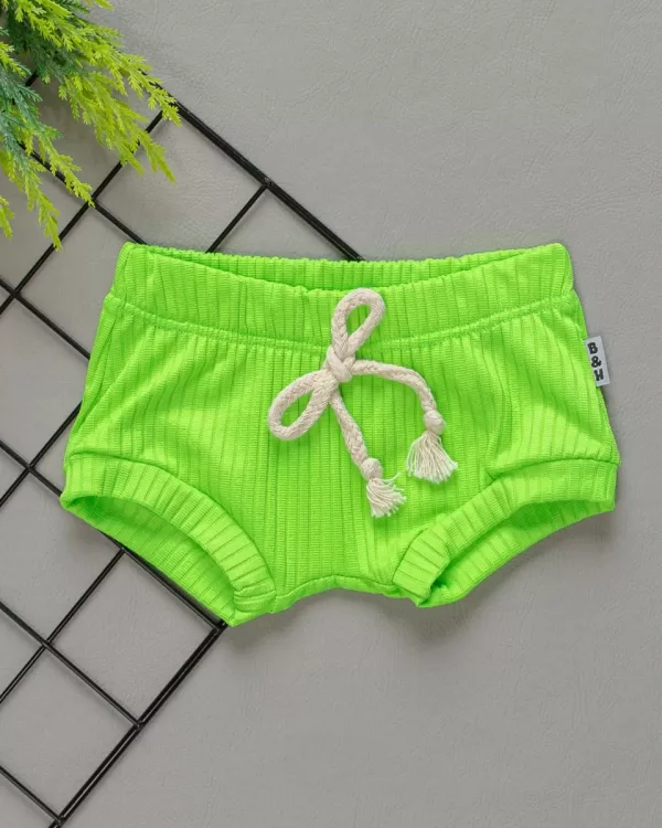 Tapa Fralda para Bebê Canelado Verde Neon