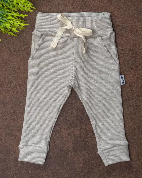 Calça para Bebê de Ribana Canelada Mescla Bananinha