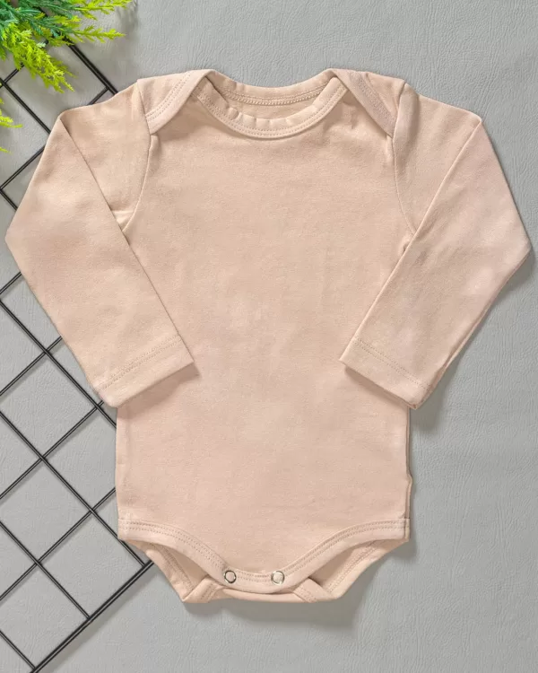 Body para Bebê Manga Longa Bege