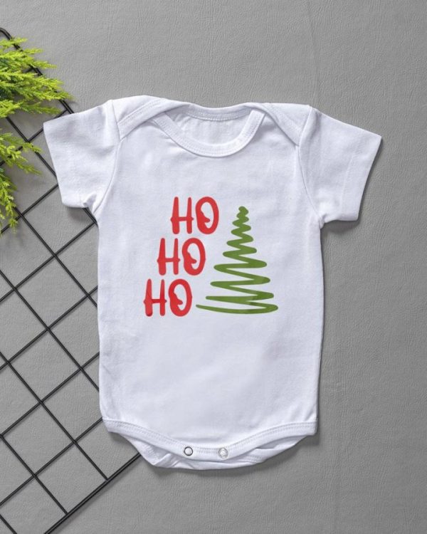 Body Curto para Bebê Natal HoHoHo